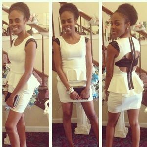 XOXO Dresses - Xoxo peplum dress with embellished sleeves XOXO Dresses - Xoxo peplum dress with embellished sleeves